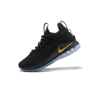 Nike Erkek Lebron 15 Low Siyah / Metal Altın Basketbol Ayakkabısı Türkiye - 9BMPH4IT